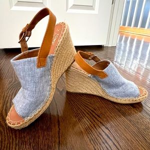 Toms Size 8 wedges…worn once!